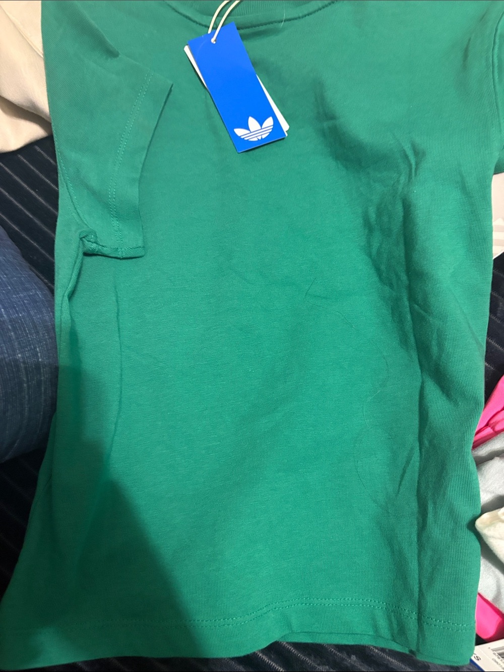 NWT!! adidas Women's Emerald Green Trefoil Tee - Picture 3 of 3